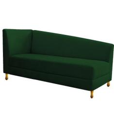 Imagem de Recamier Valéria 140cm Lado Direito Suede Verde - Doce Sonho Móveis