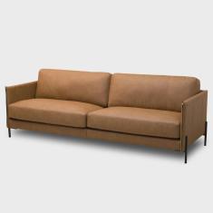 Imagem de Sofá 3 Lugares Para Sala Living 210cm Bliss L08 Couro Camel - Mpozenato
