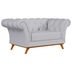 Imagem de Sofá 150cm 1 Lugar Base Madeira C-315 Cinza Claro