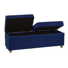 Imagem de Recamier Bau Madri 1,40m Suede Azul Marinho - Inova Decor