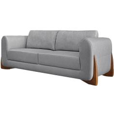 Imagem de Sofa Jolie 3 Lugares 200cm Pes Boomerang Linho 213 Cinza Ezz Cinza