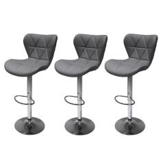 Imagem de Kit 3 Banquetas Giratórias Formiga Cinza