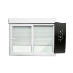 Imagem de Janela de PVC Integrada 140x150cm 2 Folhas com Vidro Liso e Cremonna com Controle Remoto ITEC Brimak Branco