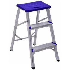 Imagem de Banqueta escada 3 degraus dobrável antiderrapante alumasa