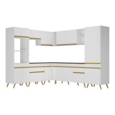 Imagem de Cozinha Completa De Canto Veneza Gw Mp2046 Com Armário E Balcão Branca