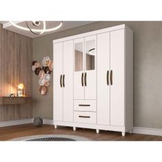 Imagem de Roupeiro Estrela em MDP com Espelho 6 Portas e 2 Gavetas Sallêto