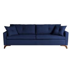 Imagem de Sofá 3 Lugares Viena Veludo Azul 190 cm