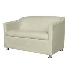 Imagem de Namoradeira Decorativa Tilla Pés Cromados Suede Bege - DS Estofados