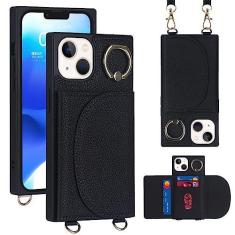 Imagem de Slot para porta-cartões Cordão de cordão Carteira de couro Capa de telefone para iPhone 14 Pro Max 14 Plus 14 Pro 14 Colar Alça tiracolo, T2, Para iPhone 14Pro Max