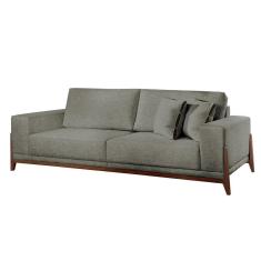 Imagem de Sofá Fixo Magnus 3 Lugares Luxo 1,90m Castellar Móbile Linho Cinza