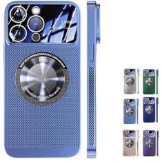 Imagem de Capa de telefone com resfriamento de janela grande galvanizada, para 15 capas de resfriamento magnético /1026 (Color : Blue, Size : For iPhone14PRO)