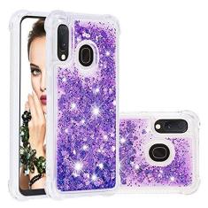 Imagem de LEMAXELERS Compatível com Galaxy A10E, capa transparente líquida com glitter flutuante areia movediça à prova de choque capa protetora de silicone macio TPU para Samsung Galaxy A10E / A20E. YBL Love