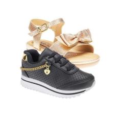 Imagem de Tenis de Menina e Sandália Infantil - KIT 2 PARES Tam 24 ao 34 - sapat