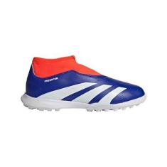 Imagem de adidas Tênis unissex League Laceless Turf J (criança pequena), Azul lúcido, branco/vermelho solar, 18