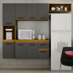 Imagem de Cozinha Compacta Suspensa 8 Portas 1 Gaveta 2 Nichos Brisa CHF Móveis,