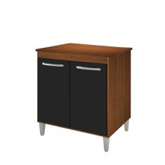 Imagem de Balcão Multiuso Serena Para Cozinha Savana Preto 2 Portas Moblis