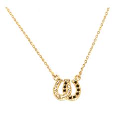 Imagem de Colar Cordão Ferradura Dupla Country Folheado Ouro 18k