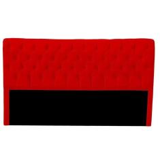 Imagem de Cabeceira Casal Estofada Para Cama Box Glass Veludo Cor Vermelho