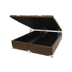 Imagem de Cama Box Baú Castor Casal Bi Partido Premium Caramelo 138X188x35cm