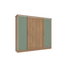 Imagem de Guarda Roupa Casal N565 4 Portas de Correr e 4 Gavetas Nogueira/Macada