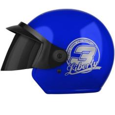 Imagem de Capacete Moto Aberto Pro Tork Liberty Three 3 Viseira Fumê, AZUL, 60