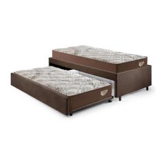 Imagem de Bicama Box Solteiro 103x208 Suede Marrom com 2 Colchões Relax Adorabil