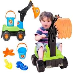 Imagem de Escavadeira Praia ou Max Brinquedos Articulados infantil Até 30kg Verd