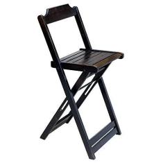 Imagem de CONJUNTO DE MESA BISTRÔ DE MADEIRA DOBRÁVEL COM 3 BANQUETAS - TABACO