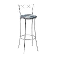 Imagem de Kit 2 Banquetas Cromadas BC51A de Metal e Assento Espuma D15 Treparoni - Azul