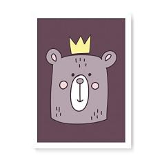 Imagem de Arte Maníacos Quadro Decorativo Urso Rei - 23x16,25cm (Moldura em laca )