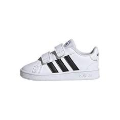 Imagem de adidas Grand Court Tênis unissex infantil, White/Black/White, 11 Little Kid