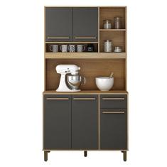 Imagem de Armário de Cozinha Ametista Cinamomo Grafite - Valdemóveis