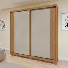 Imagem de Guarda Roupas Casal 2 Portas 4 Gavetas com Pés Upper Yescasa Amêndoa Clean/Off White/Amêndoa Clean