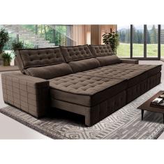 Imagem de Sofá Retrátil e Reclinável 3,55m Cama inBox Big Puffer. com SoftGel D40 Velupluma