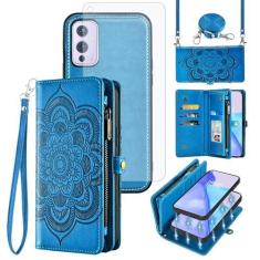 Imagem de Asuwish Capa de celular para OnePlus 9 OnePlus9 5G com zíper carteira magnética com protetor de tela de vidro temperado alça porta-cartão floral One Plus9 On 1 Plus 1plus One+ 1+ 1+9 nove mulheres