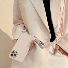 Imagem de Colar tiracolo com cordão capa macia para Samsung Galaxy S22 S21 ultra S20 plus S20FE S21FE S10 Plus A13 A53 A73 Capa, para Galaxy S21, rosa