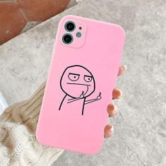 Imagem de Capa de telefone engraçada para iphone 11 12 13 pro max mini capas de dedo médio para iphone 7 8 plus x xr xs max capa traseira macia, rosa t2621, para iphone 12pro max