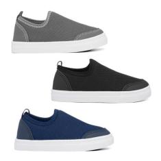 Imagem de Combo Infantil Casual Moderno Menino 3 Pares My Funfy Kids 500A, Cinza