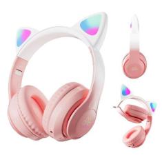 Imagem de Fone De Ouvido Infantil Gatinho com Luz LED Sem Fio - FSS Variedades
