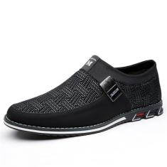 Imagem de Veslesth Tênis masculino casual, mocassin, confortável, para caminhada, moderno, para dirigir, sapatos de couro para homens, negócios, trabalho, escritório, vestido ao ar livre, Preto escuro, 38