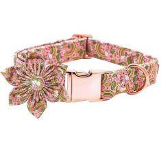 Imagem de Coleira para cães - Coleira para cães do Dia de São Patrício com flores ajustáveis para cães para meninas, presente para animais de estimação, coleira para cães médios e grandes