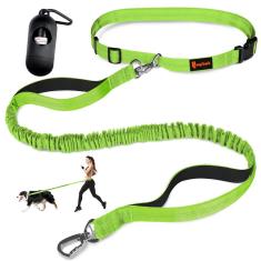 Imagem de Coleira de cachorro Hands Free Laqibak, cintura ajustável, verde