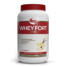 Imagem de Whey Protein Isolado Whey Fort Vitafor Sabor Baunilha Concentrado Hidrolisado 900g L-Glutamina bcaa Suplemento Alimentar