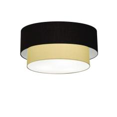 Imagem de Plafon Duplo Cilíndrico Md-3062 45X40cm Bivolt Preto Bege