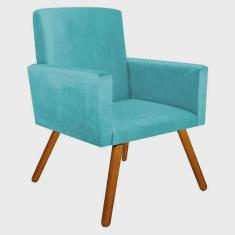 Imagem de Poltrona Decorativa Nina Suede  Turquesa