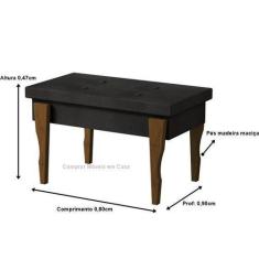 Imagem de Recamier Captone Espanha Pés Madeira 0,80 Cor Preto Comprar - Comprar