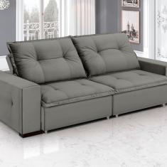 Imagem de Sofá Aquarius - Retrátil / Reclinável 220 Cm- Veludo Cinza