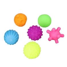 Imagem de Pacote de 6 Bolas Sensoriais para Crianças, Conjunto de Brinquedos de Bola de Textura Sensorial para bebê, Bolas de Aperto de Mãos de bebê Elásticas Macias e Engraçadas,