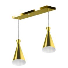 Imagem de Lustre Pendente Funil Duplo Base Retangular 