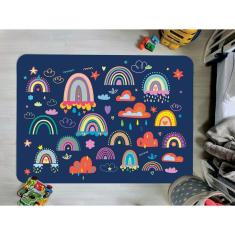 Imagem de Tapete Infantil Emborrachado Antiderrapante Divertido 95cmx130cm Rainbows Colors